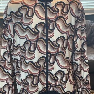 Fashion Nova Multicolor Wave Pattern Bomber Jacket